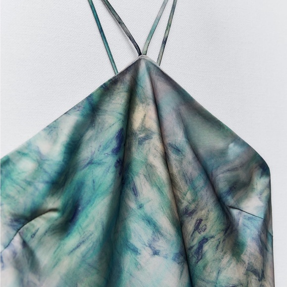 NWT Zara tie-dyed halter slip dress - Picture 4 of 4